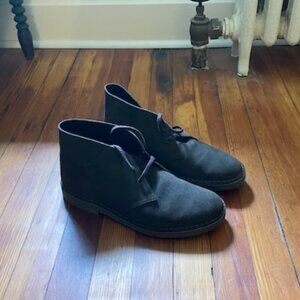 Clarks Original Shoes Mens 10.5 M Dark Brown Suede Leather Desert Boots